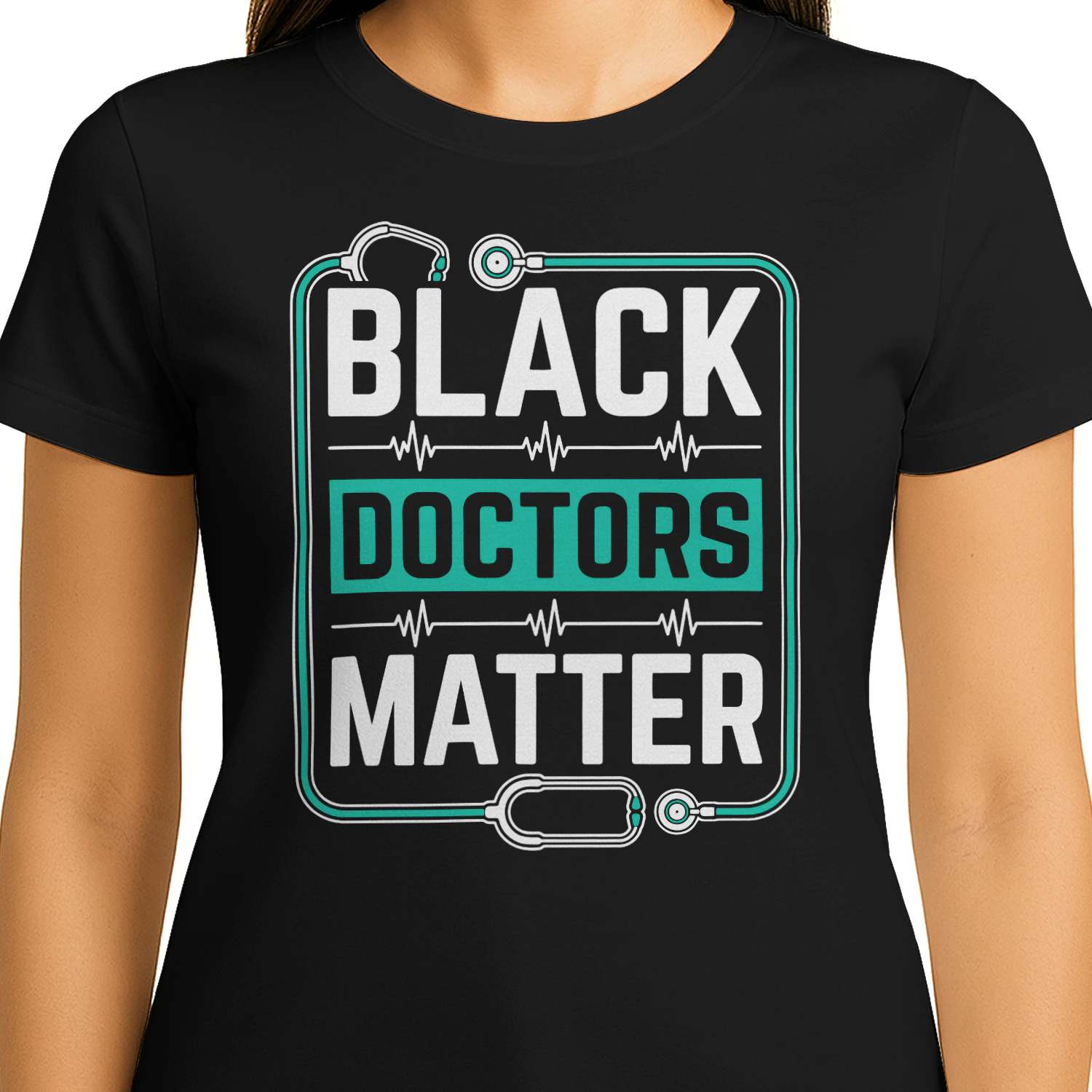 Black Doctors Matter Stethoscope EKG Pulse Medical Pride Design