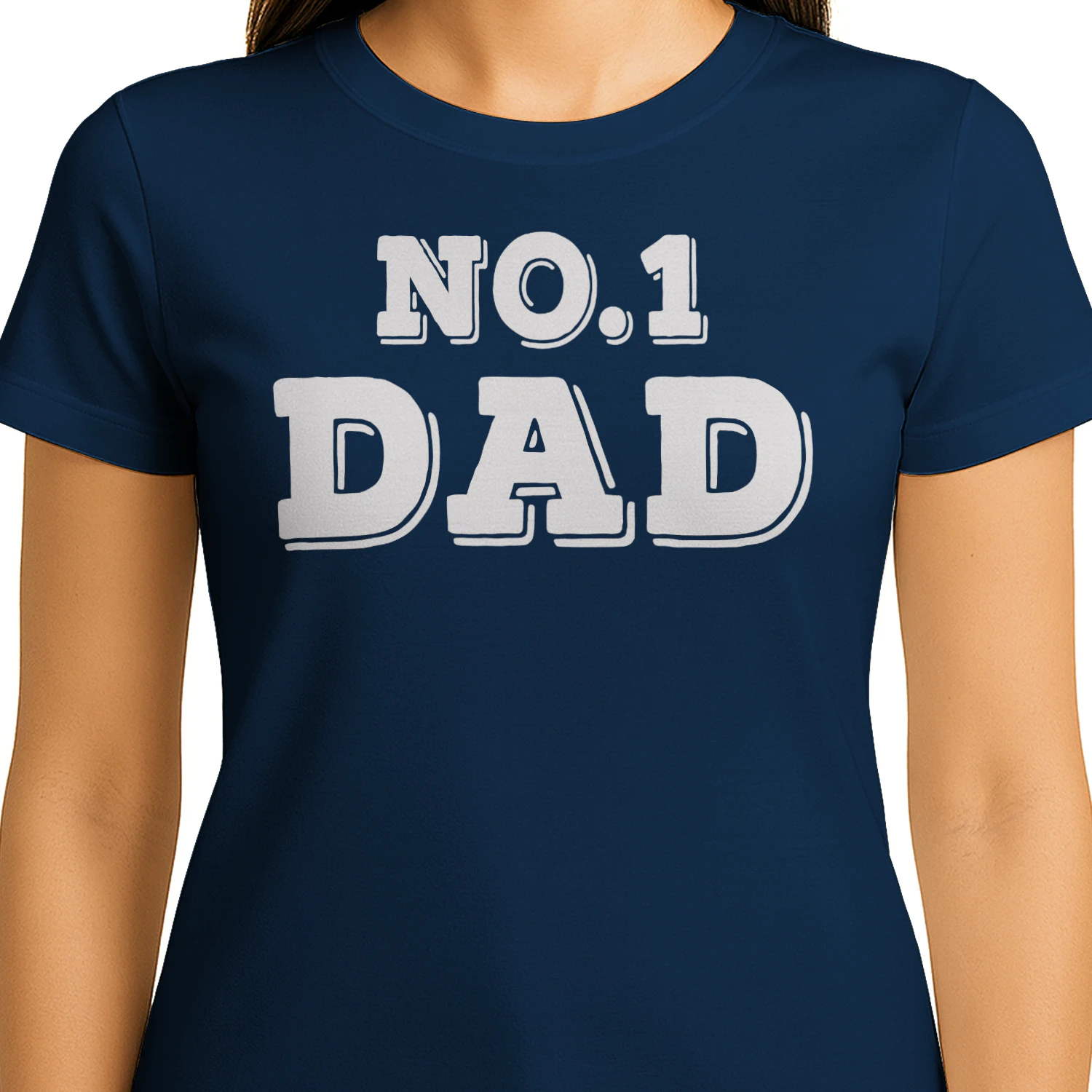 No. 1 Dad White Bubble Typography Father's Day Design