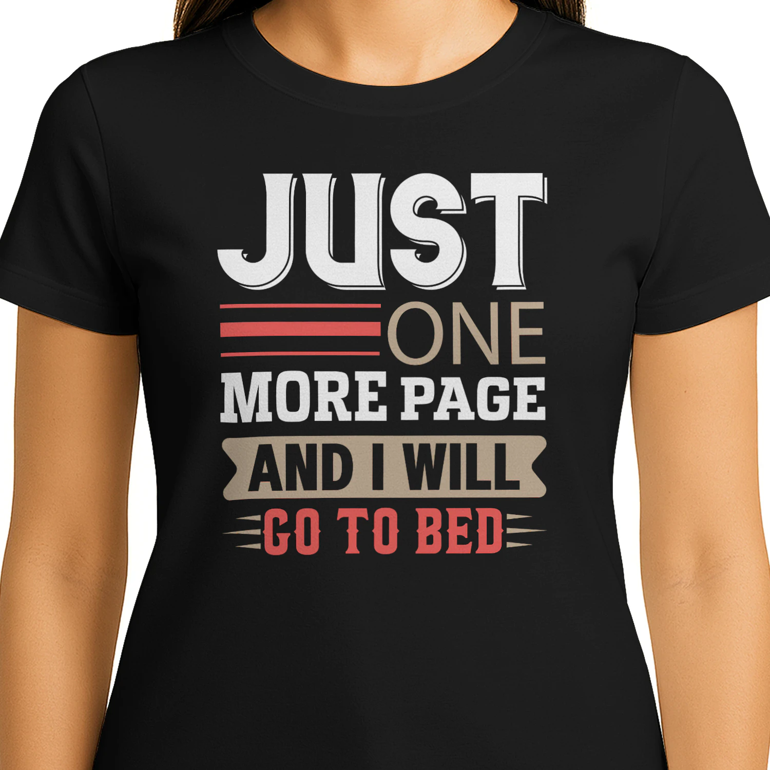 Just One More Page Funny Book Lover Reading Humor - Bookworm Night Reader Design