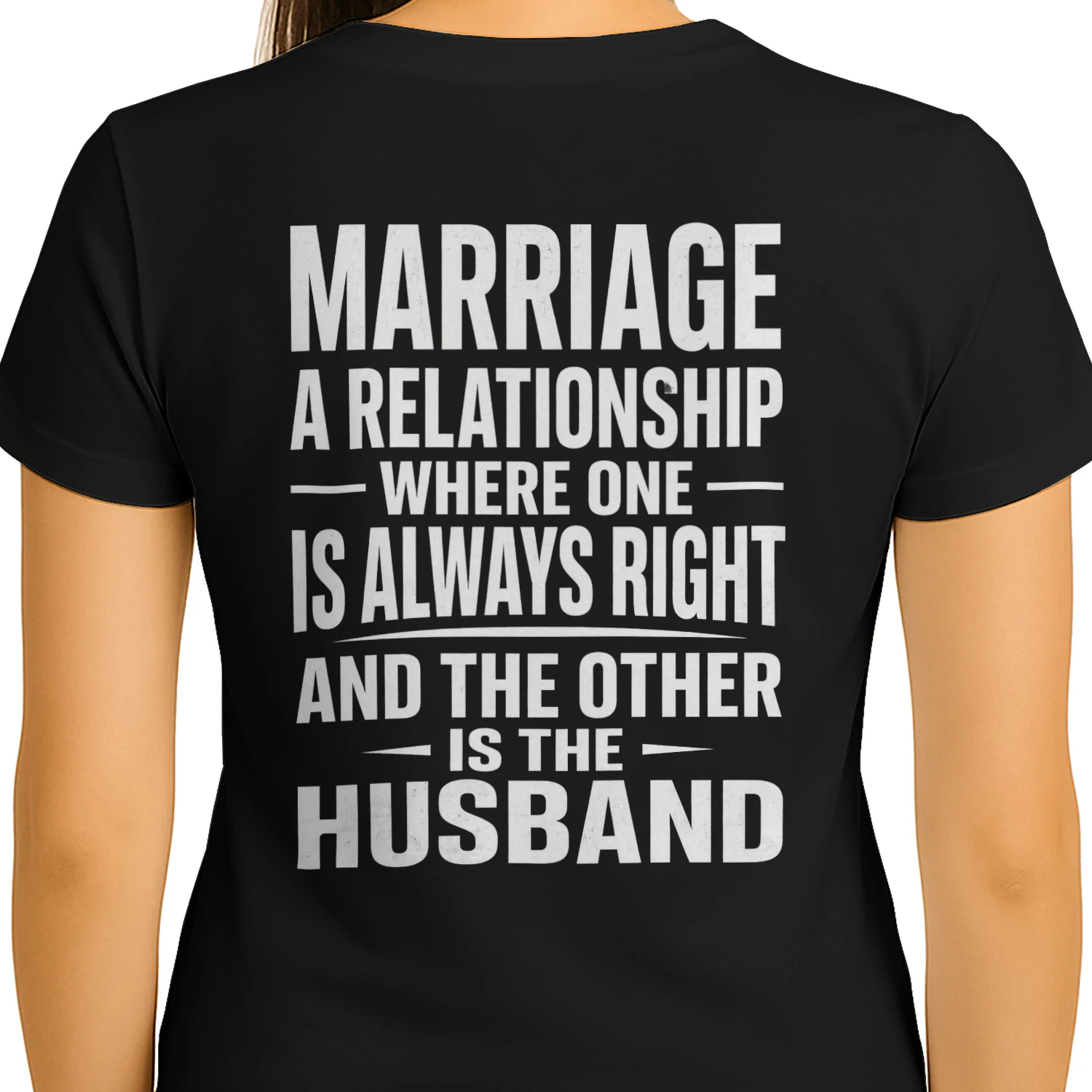 Funny Marriage Quote For Husbands White Typography Graphic