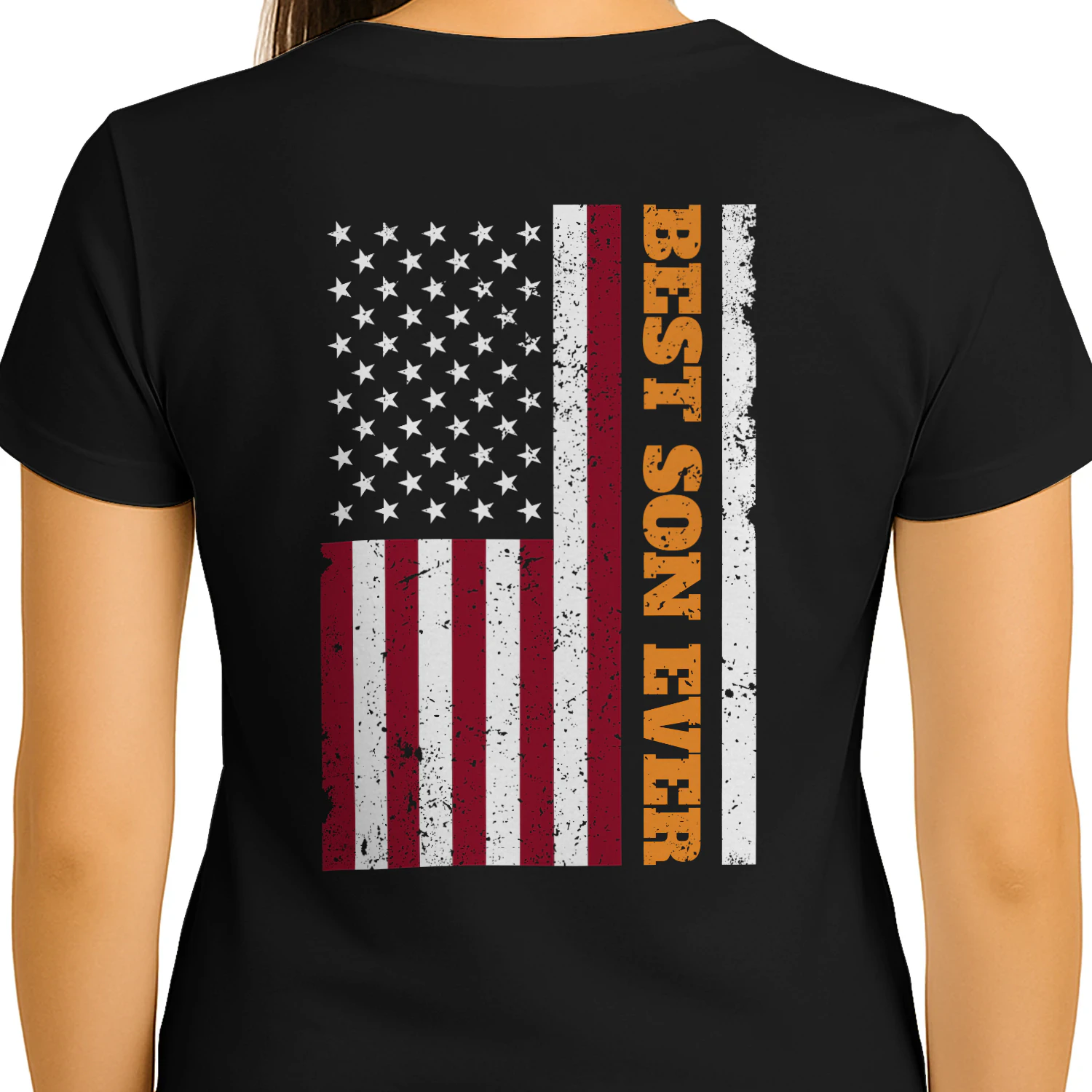 Best Son Ever Distressed American Flag Patriotic USA Graphic