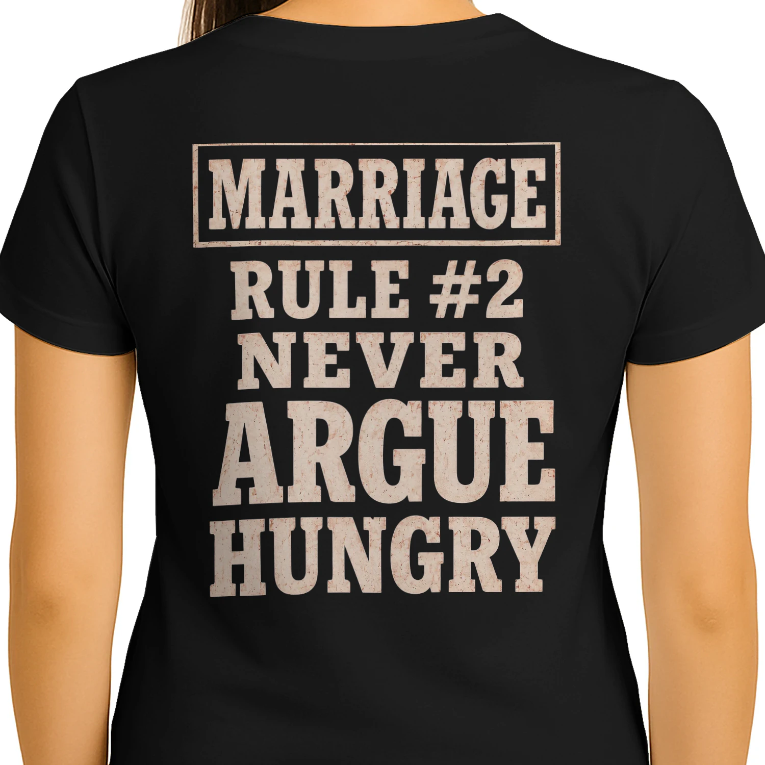 Marriage Rule #2 Never Argue Hungry Funny Marriage Humor - Vintage Couple Joke