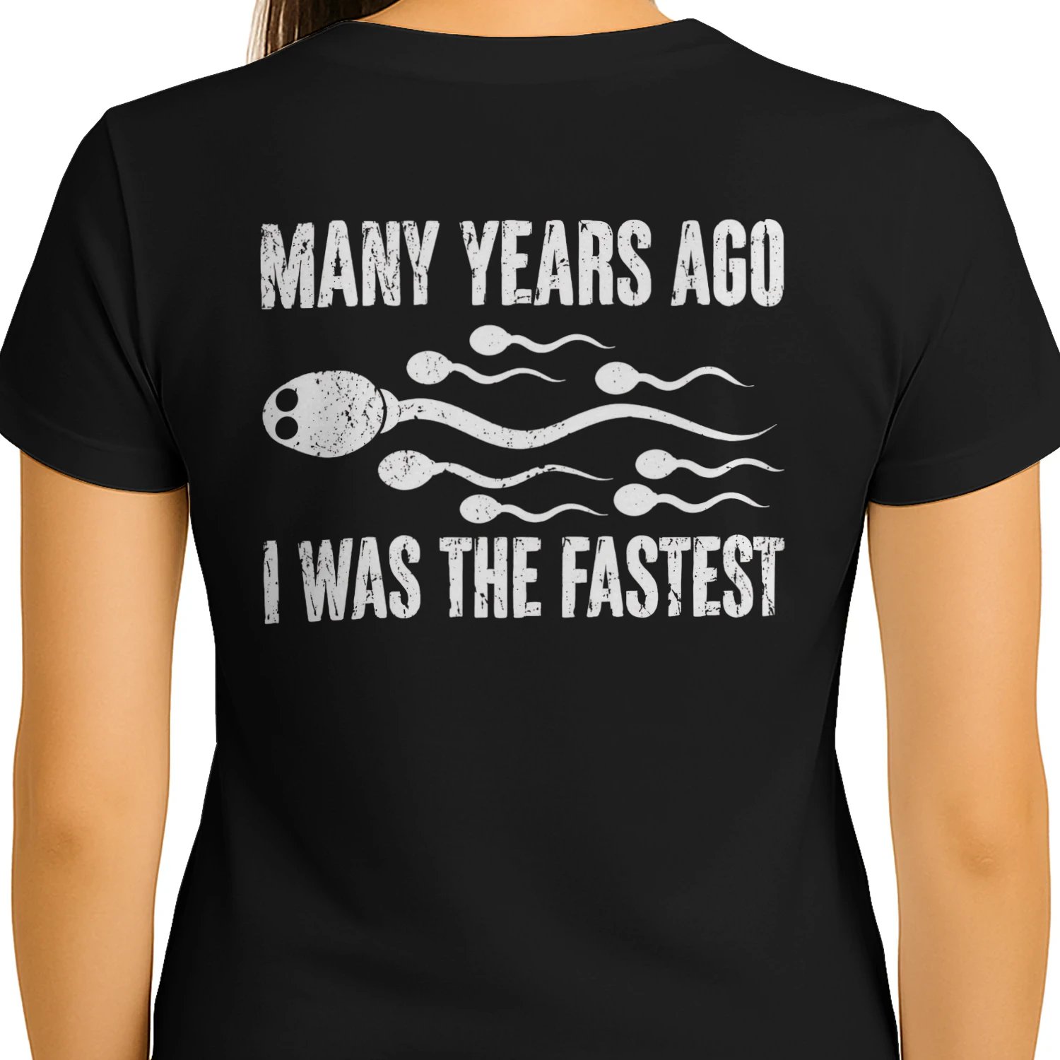 Many Years Ago I Was The Fastest Retro Sperm Race - Funny Sarcastic Graphic Design