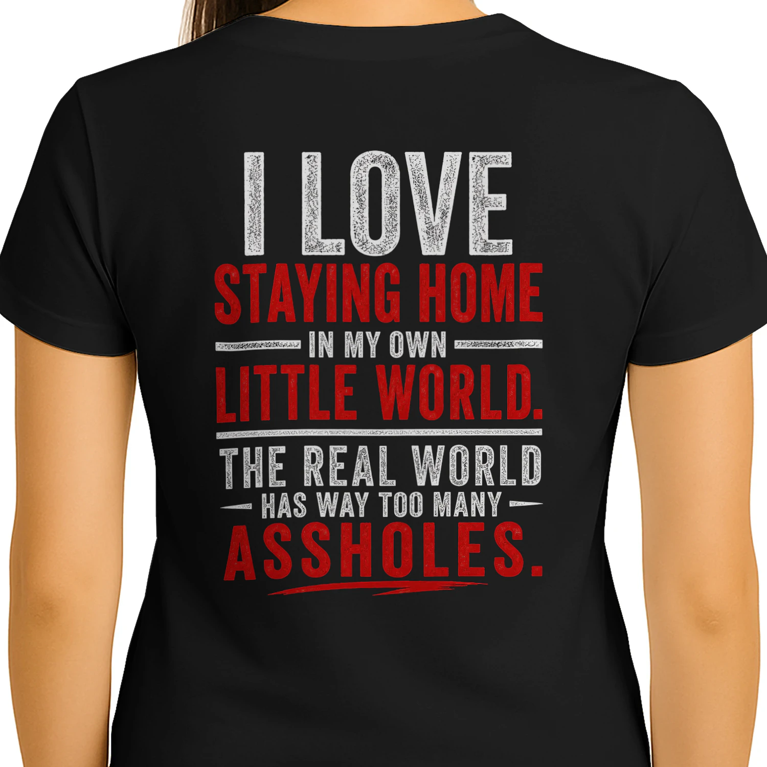 I Love Staying Home In My Own Little World Introvert Funny Design