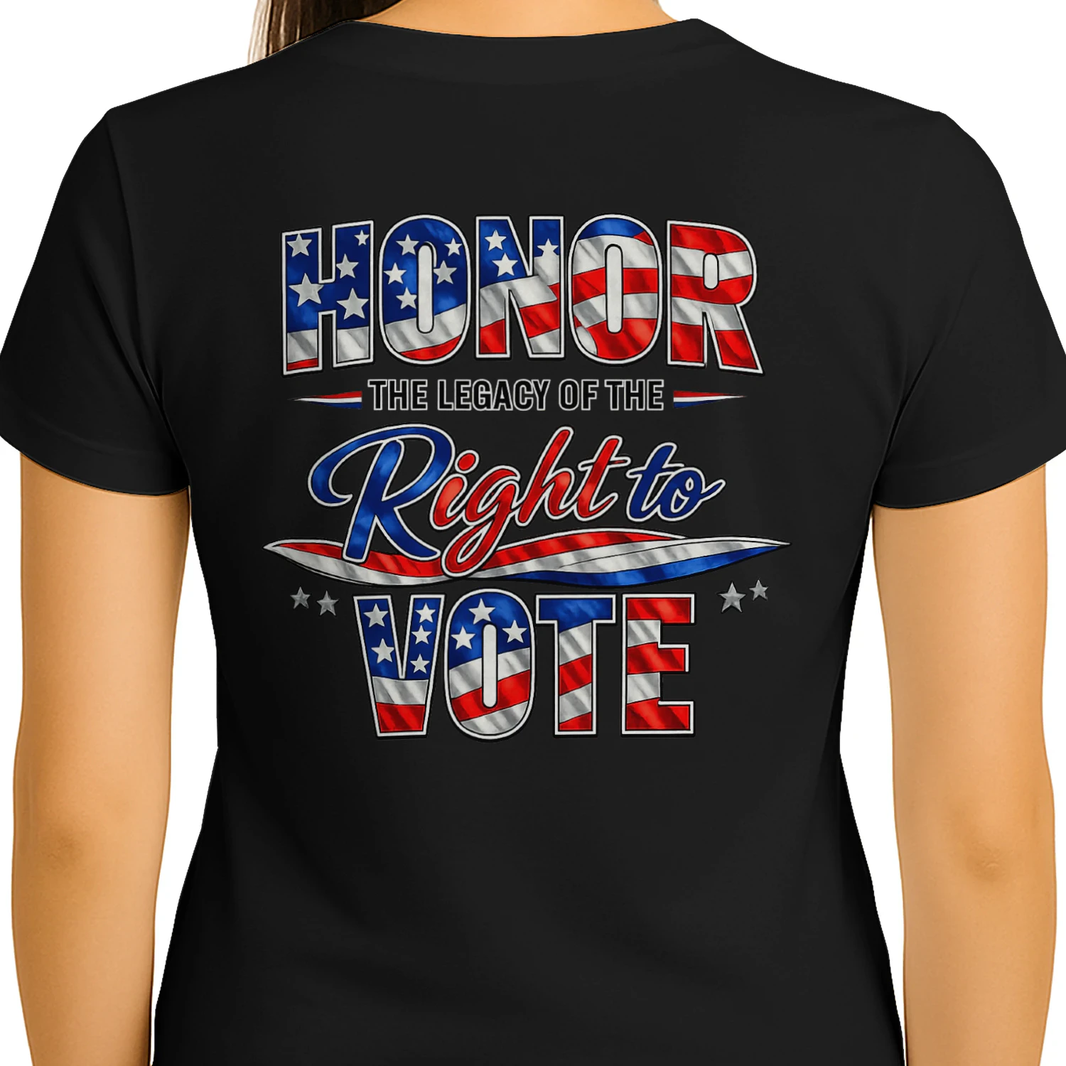 Honor The Legacy Of The Right To Vote - Patriotic American Flag Graphic