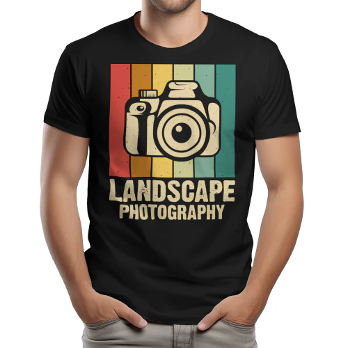 Landscape Photography - Retro Sunset Stripes Vintage Camera Photographer Graphic