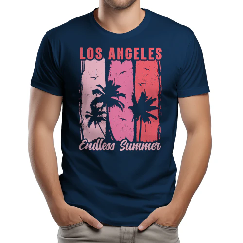 Los Angeles Endless Summer Palm Trees - Retro Pink Coastal Graphic Design