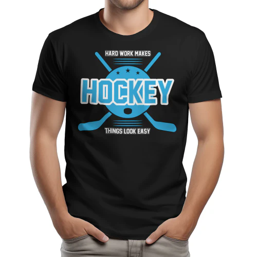Hard Work Makes Hockey Look Easy - Retro Athletic Sports Graphic
