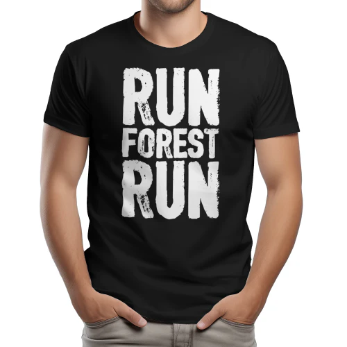 Run Forest Run - Vintage Distressed White Movie Pop Culture Runner Humor Graphic