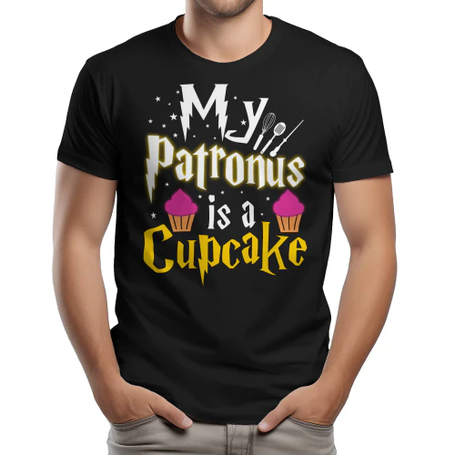 My Patronus Is A Cupcake - Funny Magical Baker Kitchen Typography Graphic