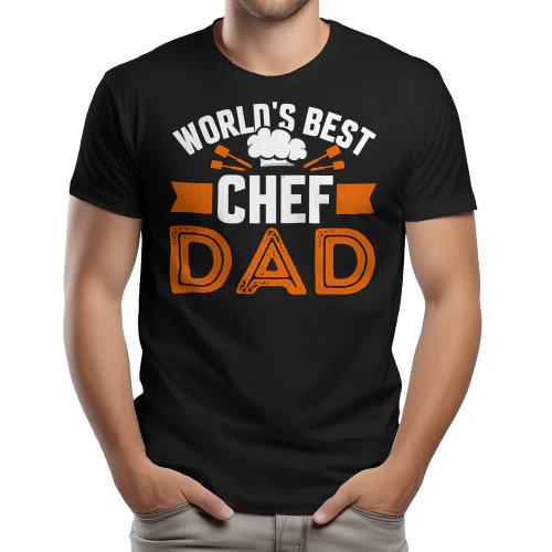 World's Best Chef Dad - Funny Father's Day Kitchen Grilling Typography Graphic