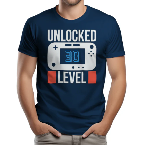 Level 30 Unlocked Handheld Console 30th Birthday Graphic Design