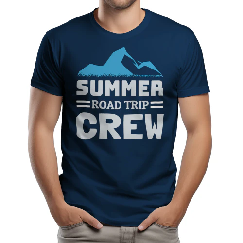 Summer Road Trip Crew Mountain Vacation Minimalist Graphic Design