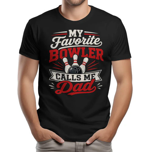 My Favorite Bowler Calls Me Dad Vintage - Retro Fathers Day Bowler Graphic Design