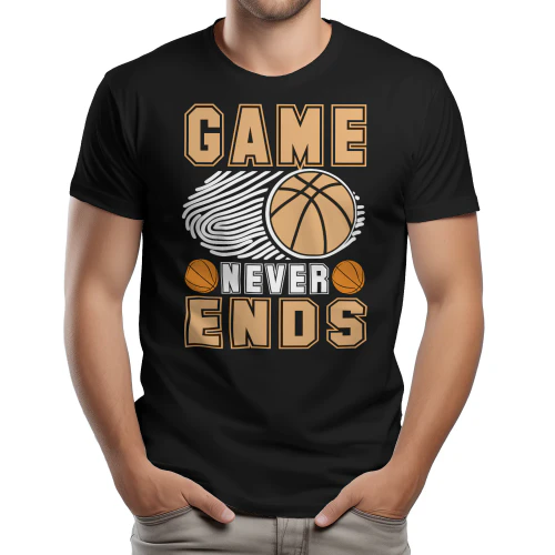 Game Never Ends Basketball - Retro Peach and White Motion Graphic