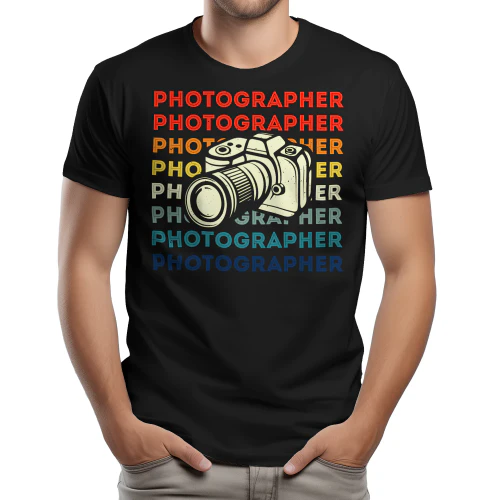 Photographer - Retro Repeater Sunset Gradient Vintage Camera Media Graphic