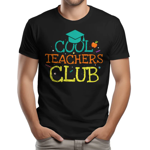 Cool Teachers Club Graduation Cap Chalk Typography Graphic Design