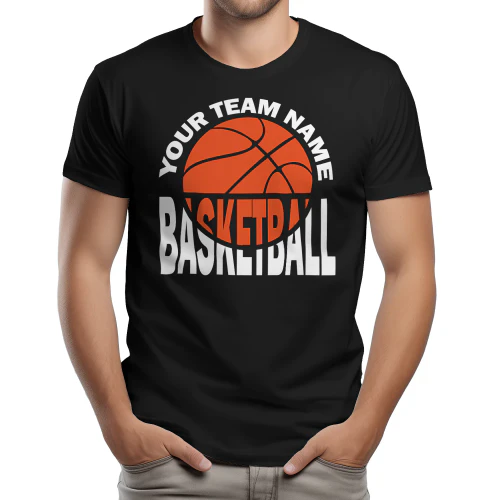 Custom Team Name Basketball - Retro Orange Circular Sports Slogan Graphic
