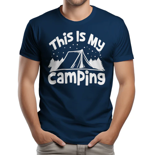 This Is My Camping Tent Outdoor Adventure Black And White Design
