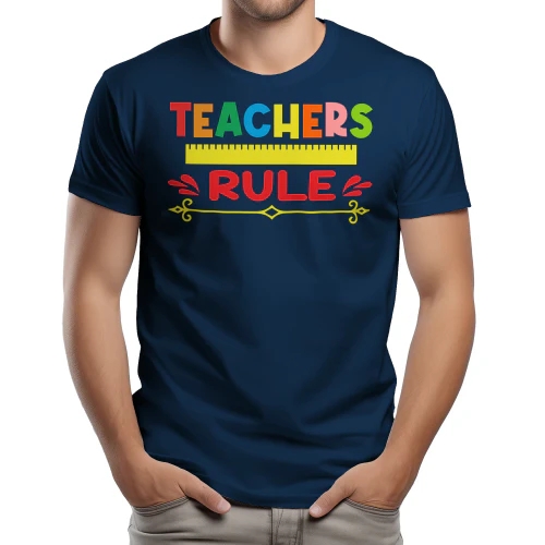 Teachers Rule Colorful Typography Ruler Graphic Design