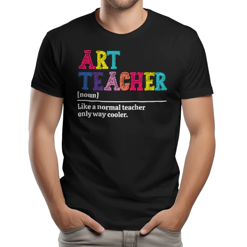 Art Teacher Definition Funny Colorful Chalk Typography Graphic Design