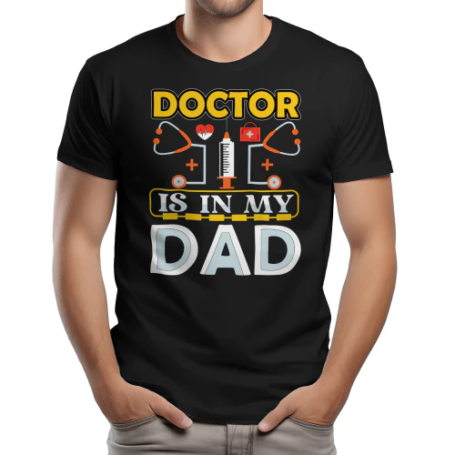 Doctor Is In My DNA Dad Medical Heartbeat Graphic Design