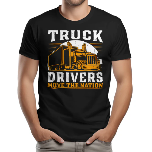 Truck Drivers Move The Nation - Vintage Semi Big Rig Cargo Typography Graphic