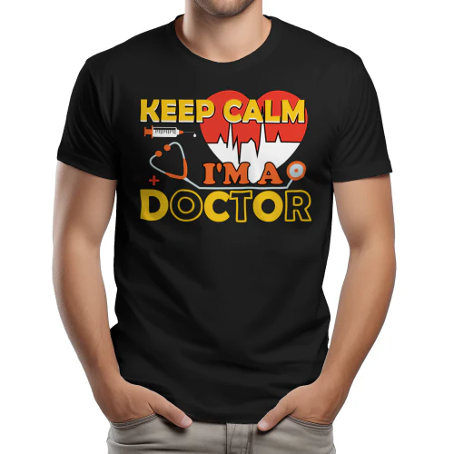 Keep Calm I'm A Doctor Heartbeat Stethoscope Medical Graphic Design