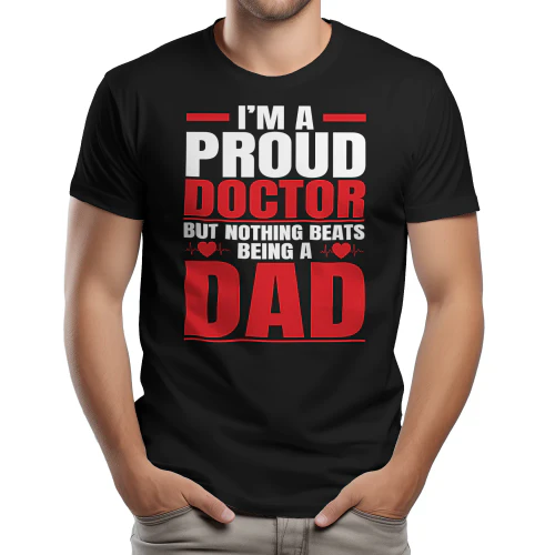 Proud Doctor Dad Heartbeat Father's Day Graphic Design