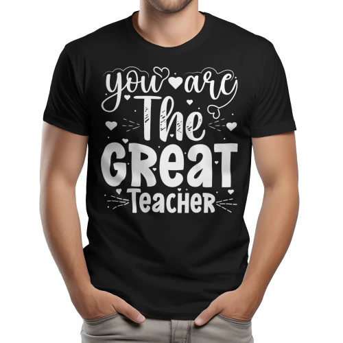 You Are The Great Teacher Typography Hearts Graphic Design