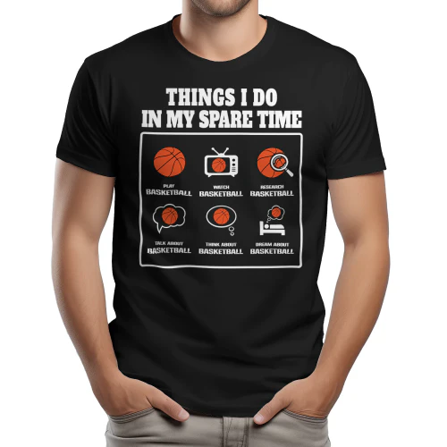 Things I Do In My Spare Time - Funny Retro Basketball Hobbies Slogan Graphic