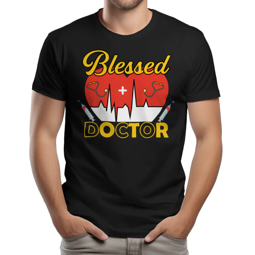 Blessed Doctor Heartbeat Stethoscope Medical Graphic Design