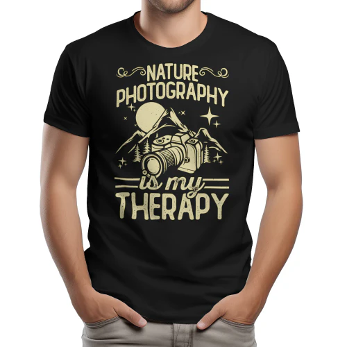 Nature Photography Is My Therapy - Vintage Mountain Wilderness Camera Graphic