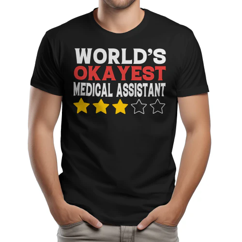 Worlds Okayest Medical Assistant Red Rating Funny Graphic Design
