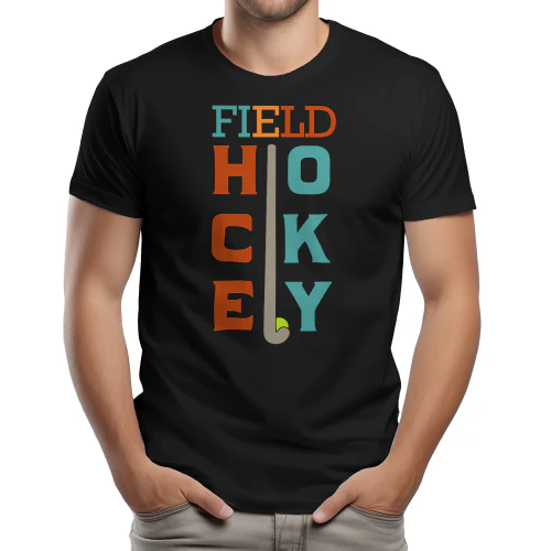 Field Hockey - Retro Colorful Crossed Stick Sports Slogan Graphic for Players
