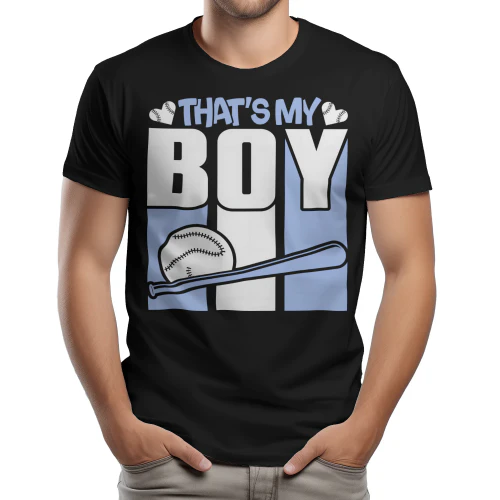 That's My Boy - Bold Retro Light Blue Baseball Parent Pride Graphic