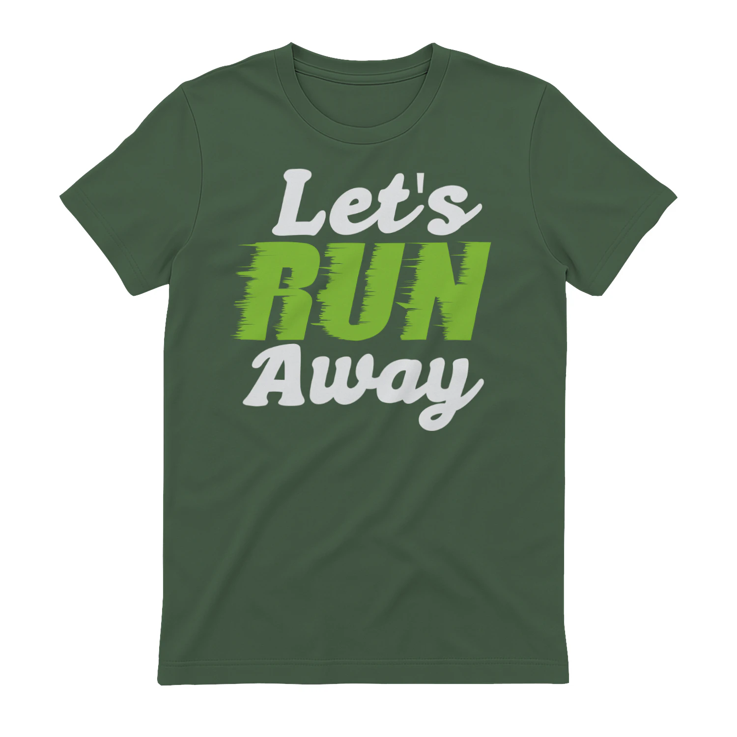 Let's Run Away - Vintage Distressed Green and White Speed Motion Runner Graphic