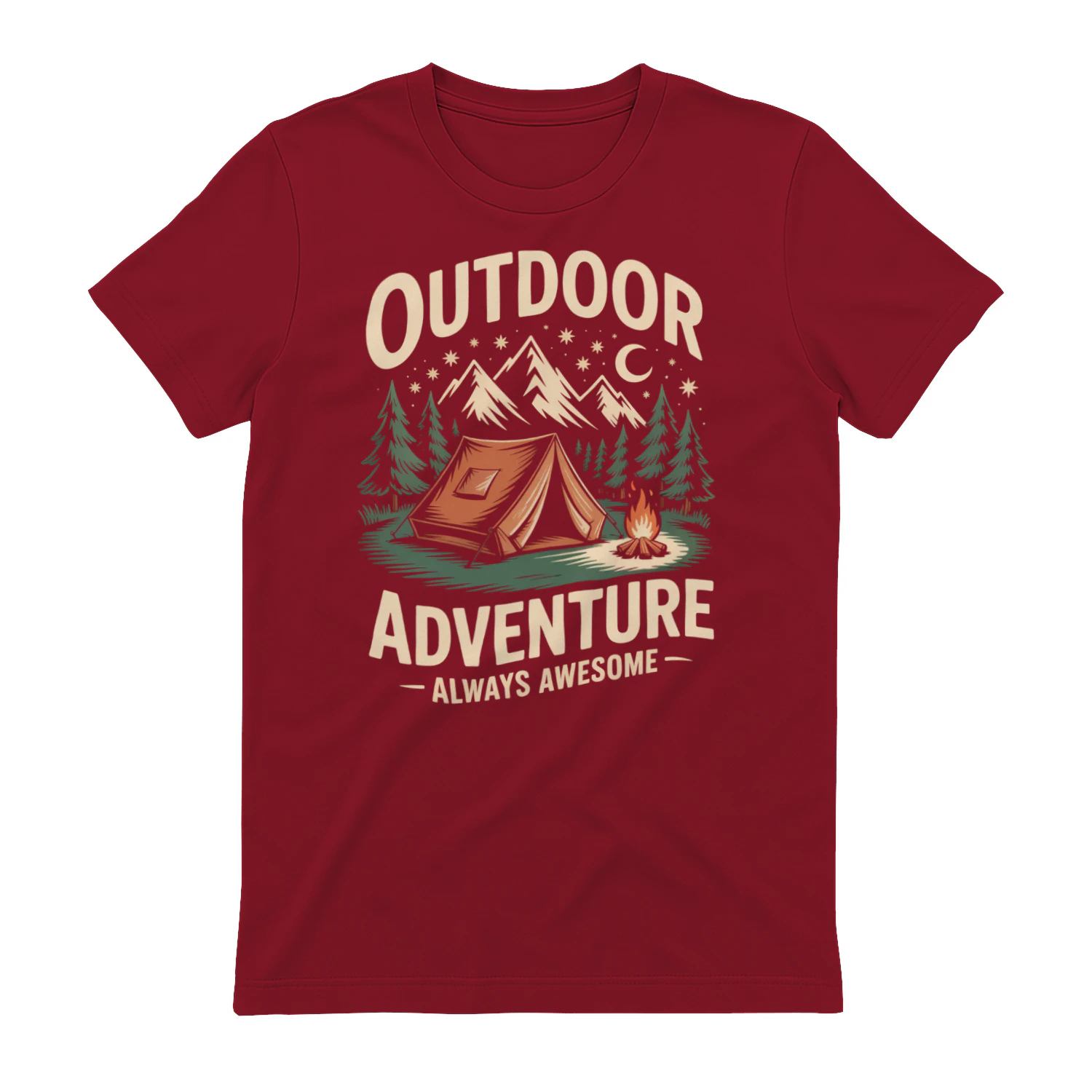 Outdoor Adventure Always Awesome Vintage Camping Tent Graphic Design