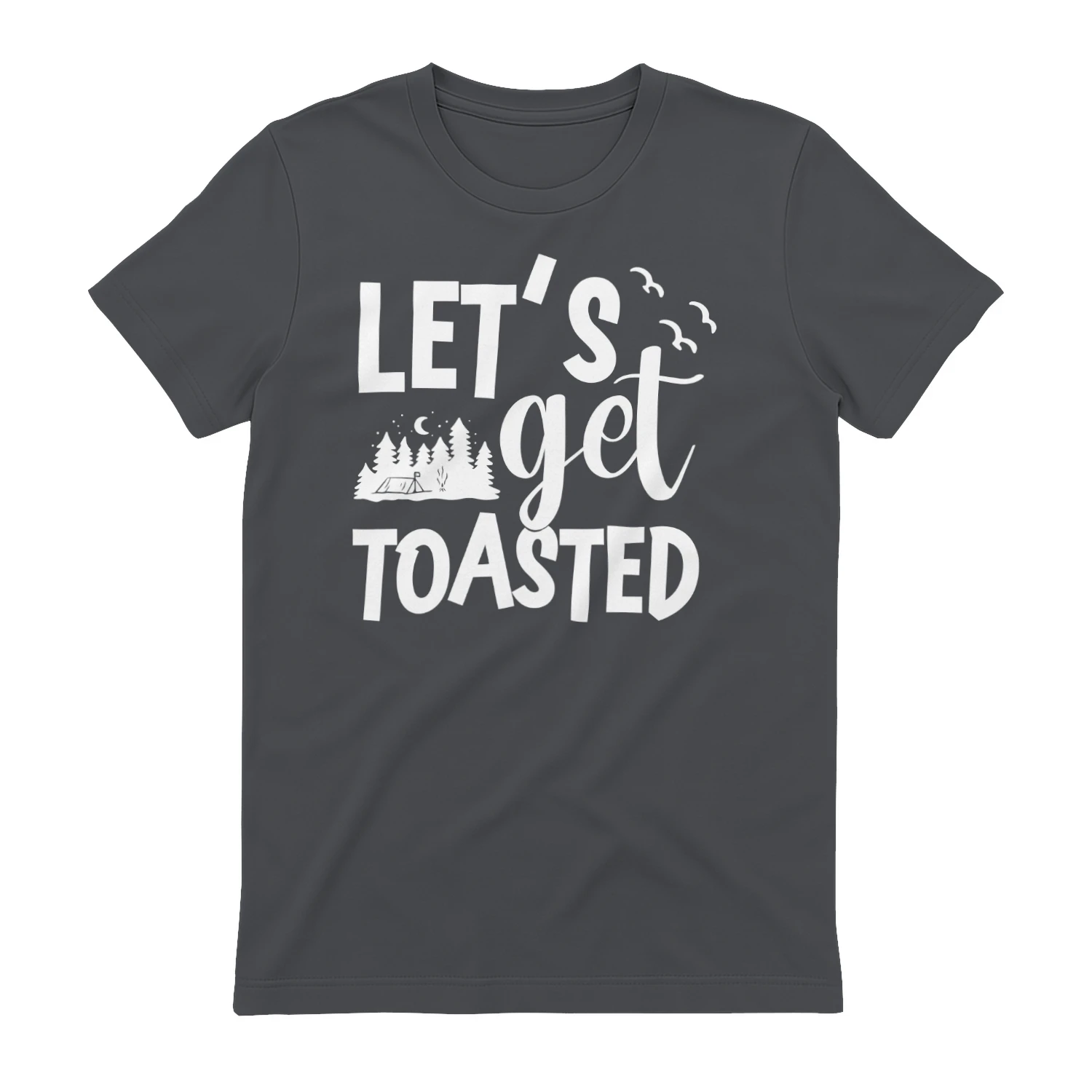 Lets Get Toasted Funny Camping Campfire Graphic Design