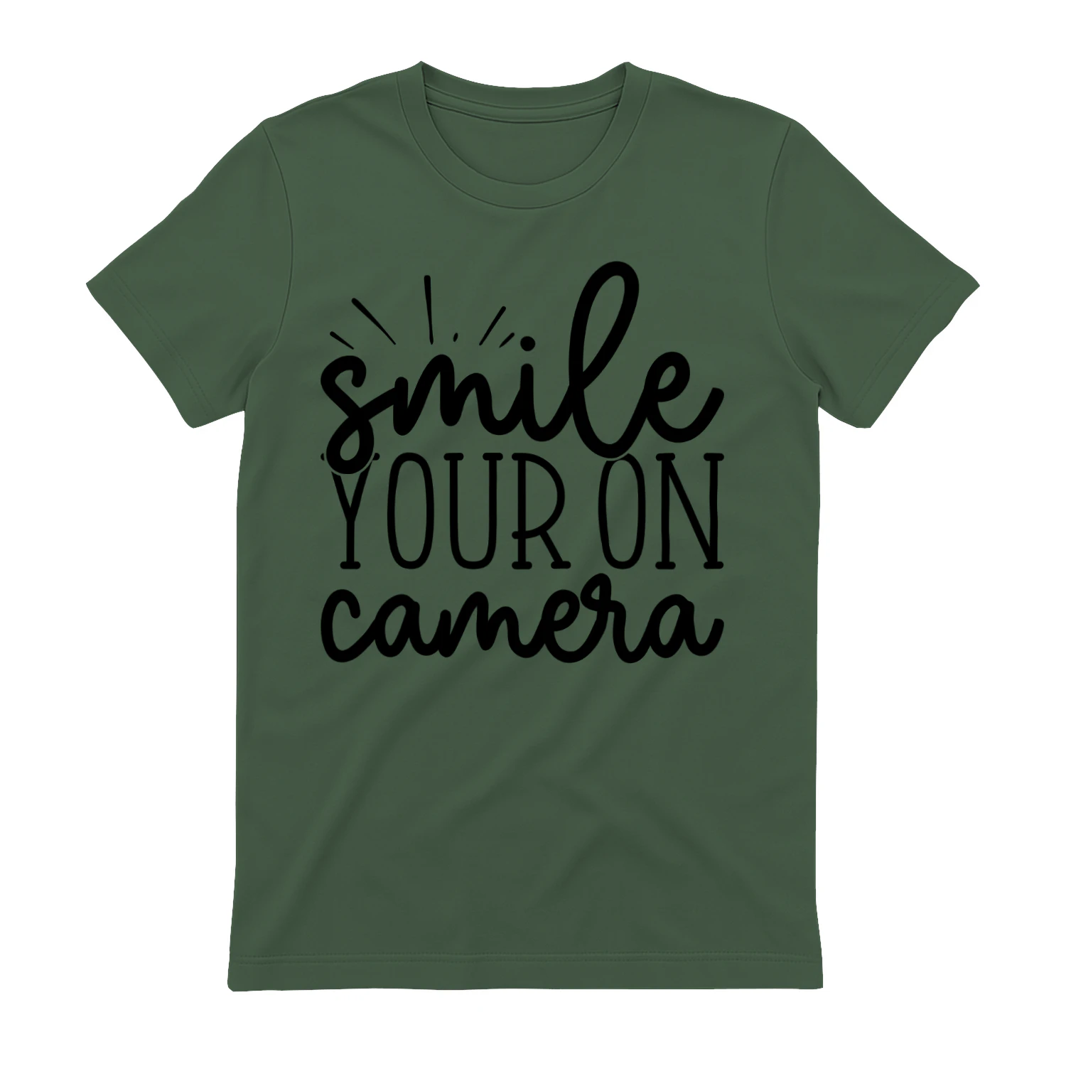 Smile Your On Camera - Funny Photographer Pun Sarcastic Typography Graphic
