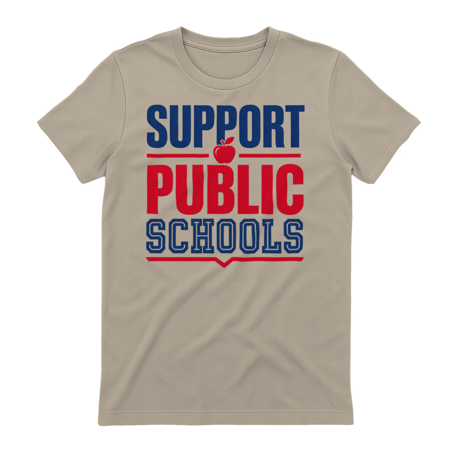 Support Public Schools Red Blue School Apple Graphic Design