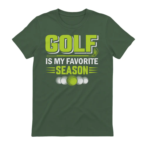 Golf Is My Favorite Season Funny Sports Quote - Vibrant Green Golfer Design