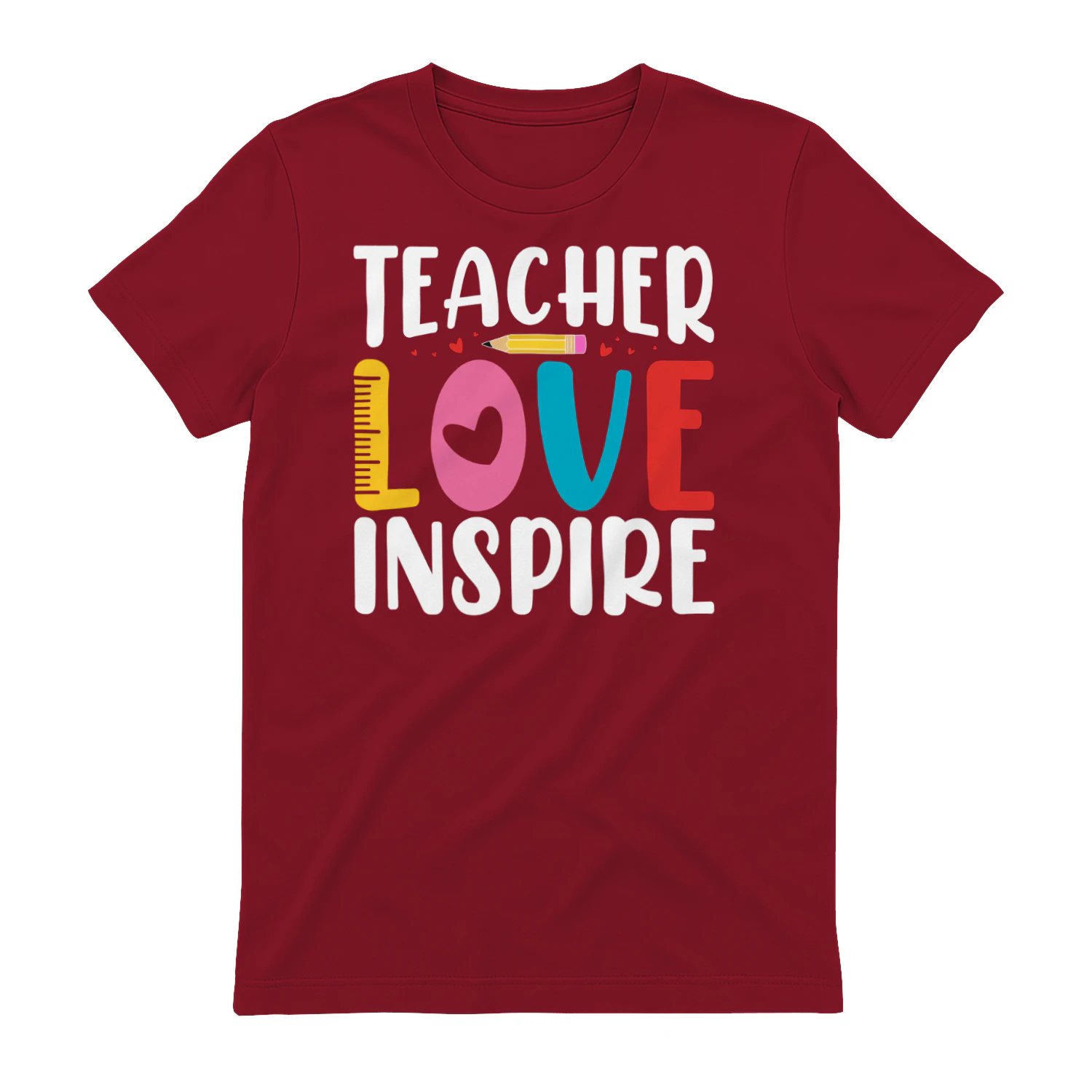 Love Teaching Ruler Pencil Heart Typography Graphic Design