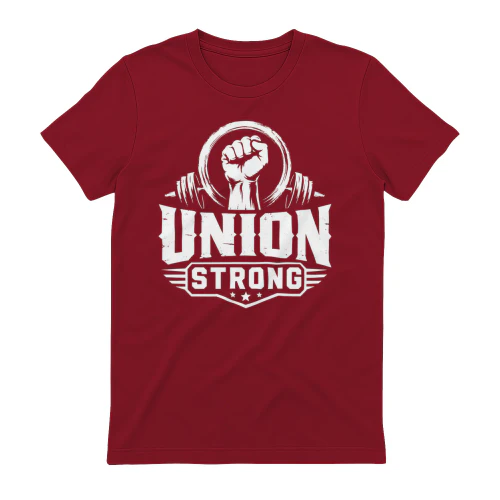Union Strong Raised Fist Weightlifting - Worker Solidarity Graphic