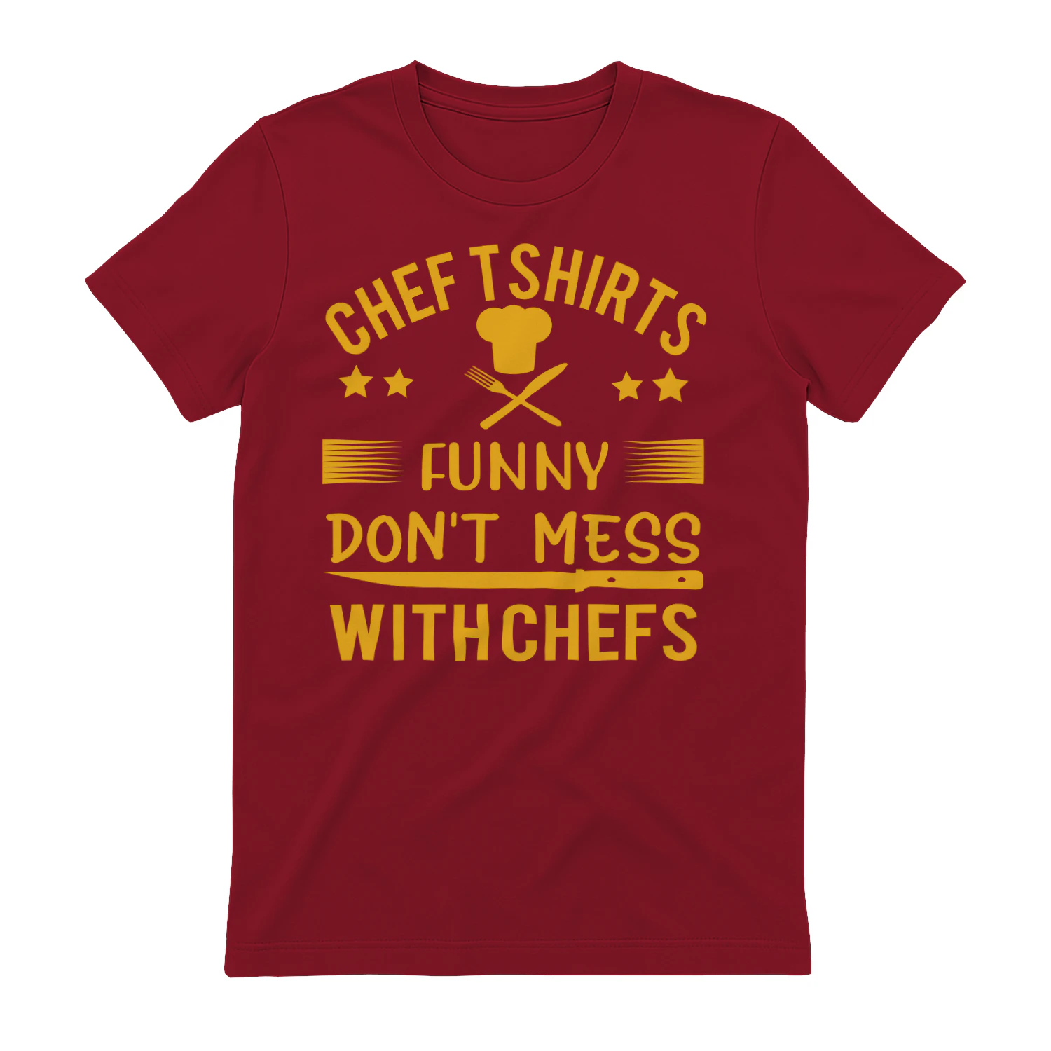 Funny Don't Mess With Chefs Chef Hat Knife Fork Culinary Design