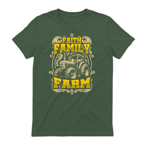 Faith Family Farm Vintage Tractor Agriculture Pride Design