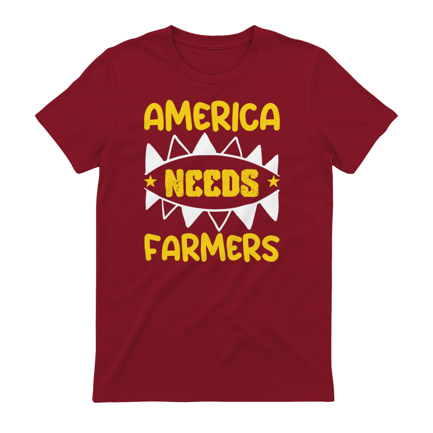 America Needs Farmers - Patriotic USA Agriculture Retro Bubbly Typography Graphic