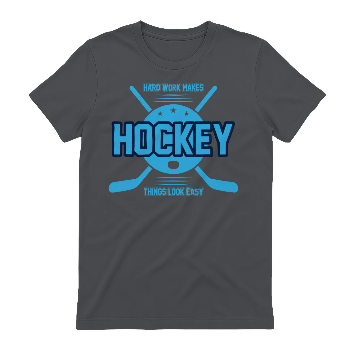Hard Work Makes Hockey Look Easy - Motivational Retro Sports Graphic for Players