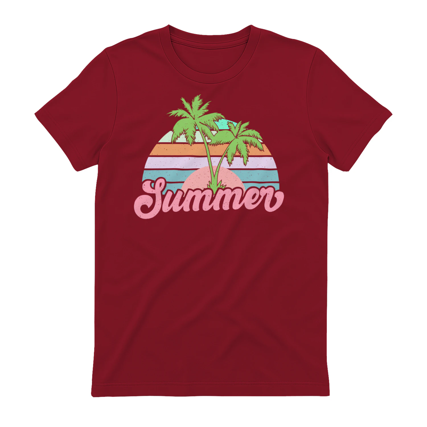 Retro Vintage Summer Palm Trees - 70s Pastel Sunset Tropical Graphic Design