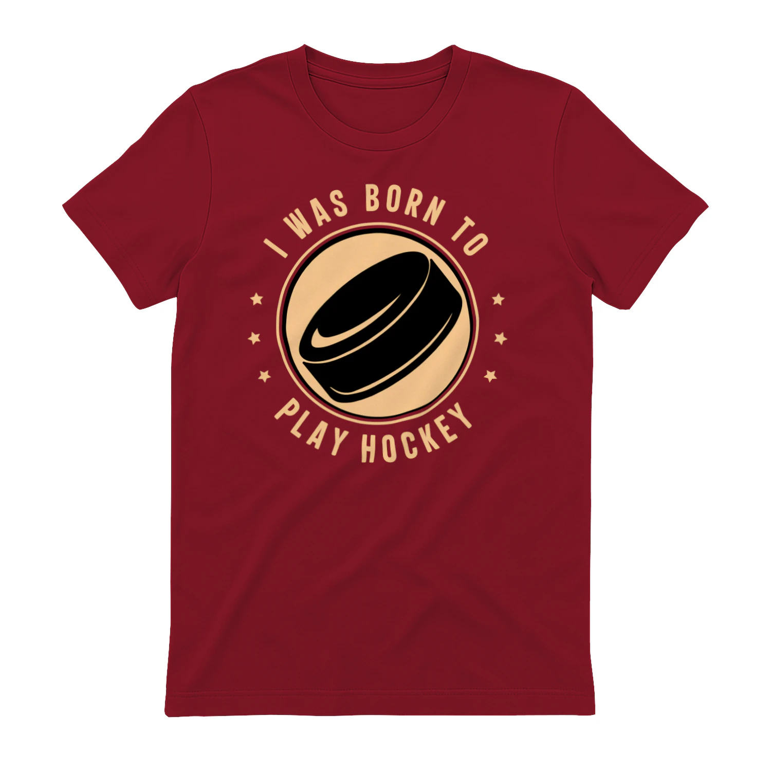 I Was Born To Play Hockey - Retro Circular Emblem Sports Graphic for Men and Women